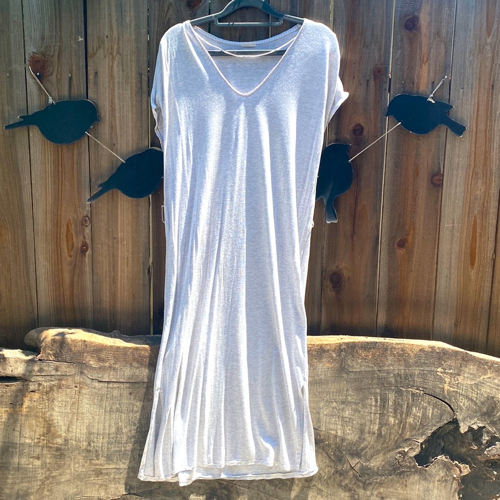 Oysho large dress, cotton, light grey